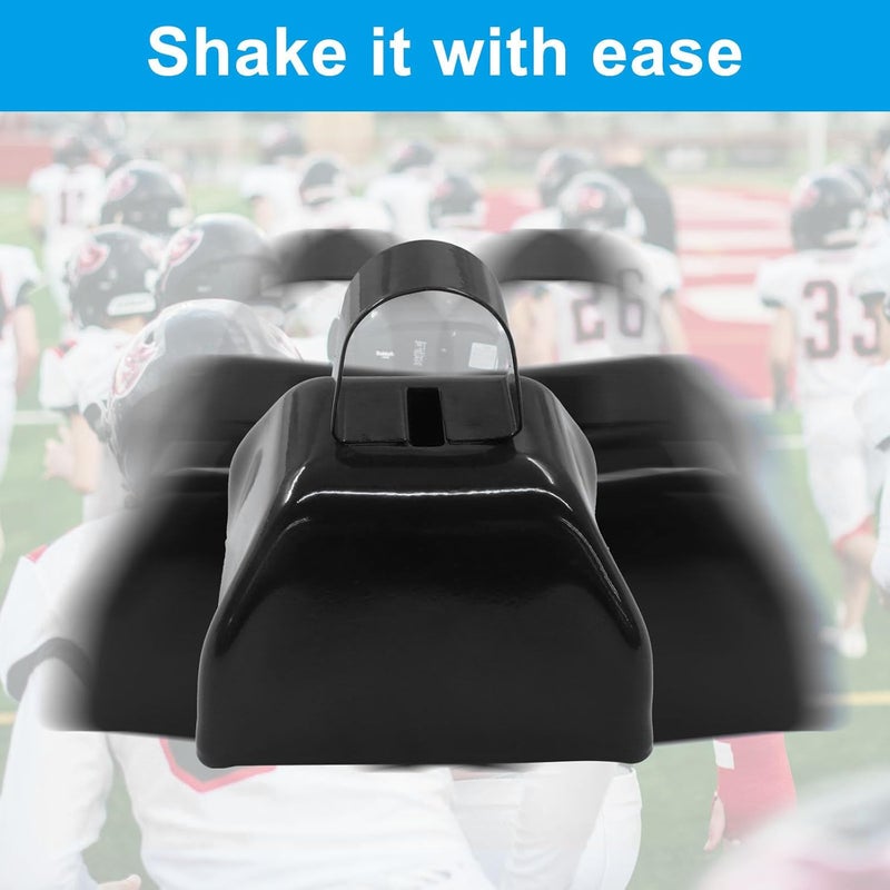 Suiwotin 6 Pack Metal Cowbells with Handle, 3 Inch Loud Noise Makers for Sporting Events, Football Games, Weddings & Celebrations - Steel Cow Bell for Cheering, Parties, Ranch (Black) - Image 4